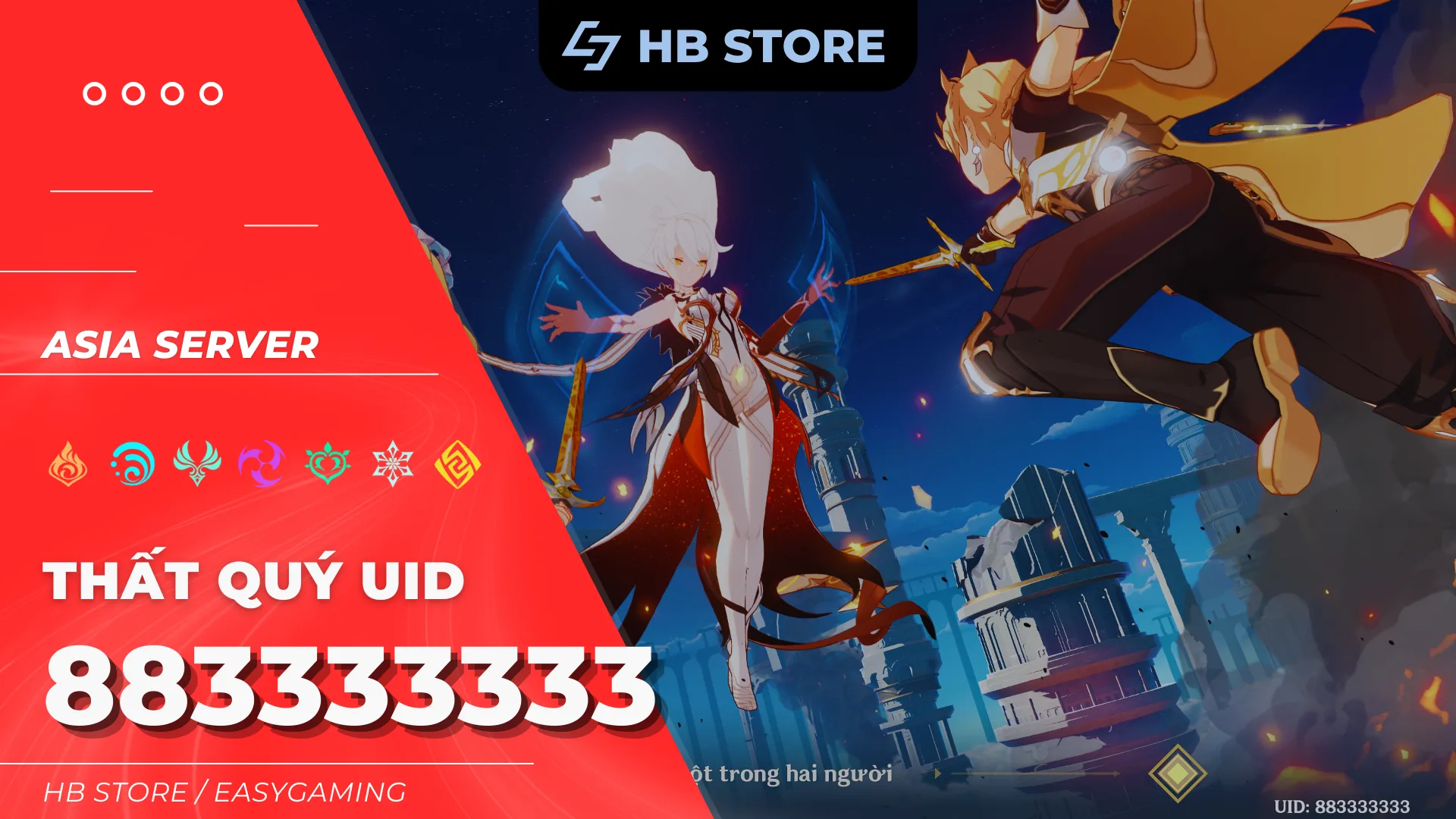 Tài khoản Genshin UID Đẹp – Thất Quý UID – 883333333